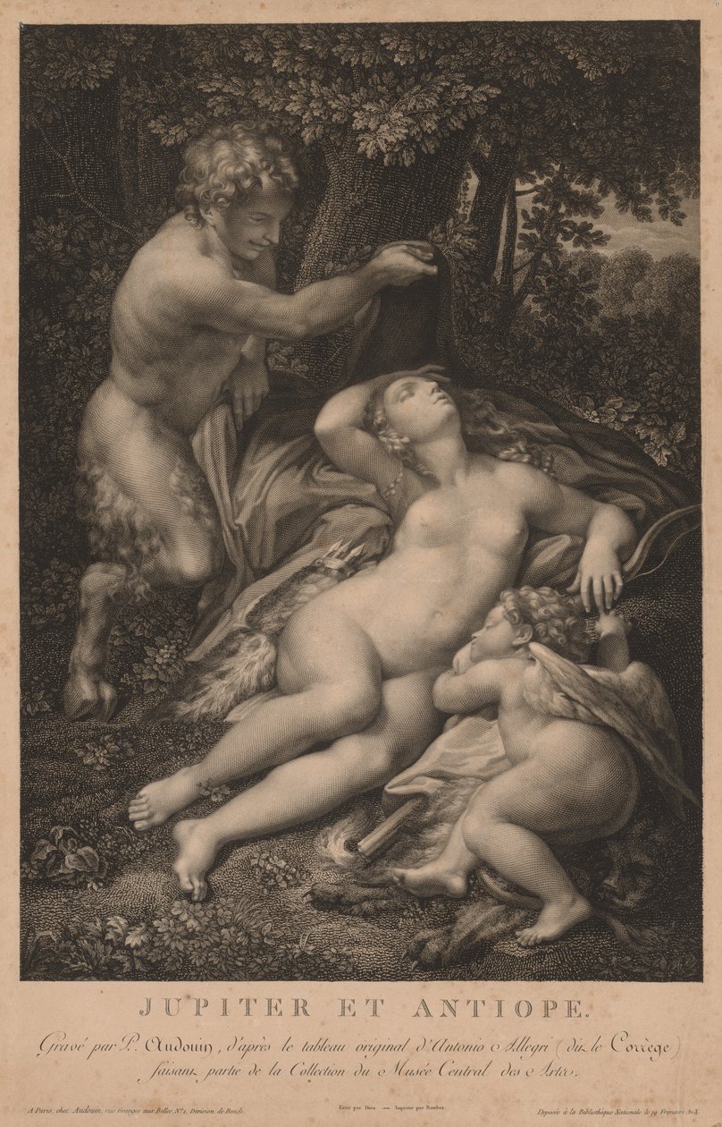 Jupiter och Antiope. av Pierre Audouin