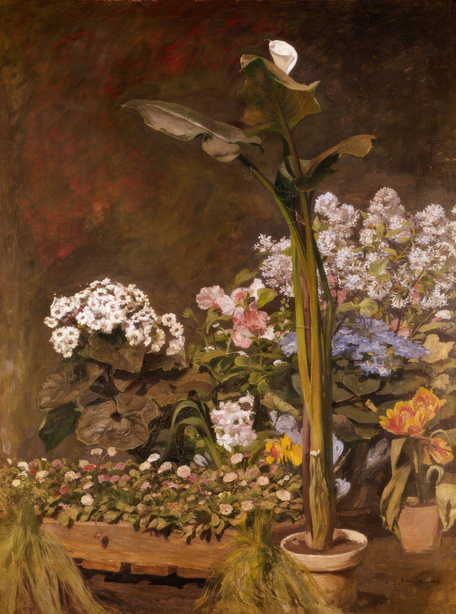 Arum och växthusväxter av Pierre Auguste Renoir