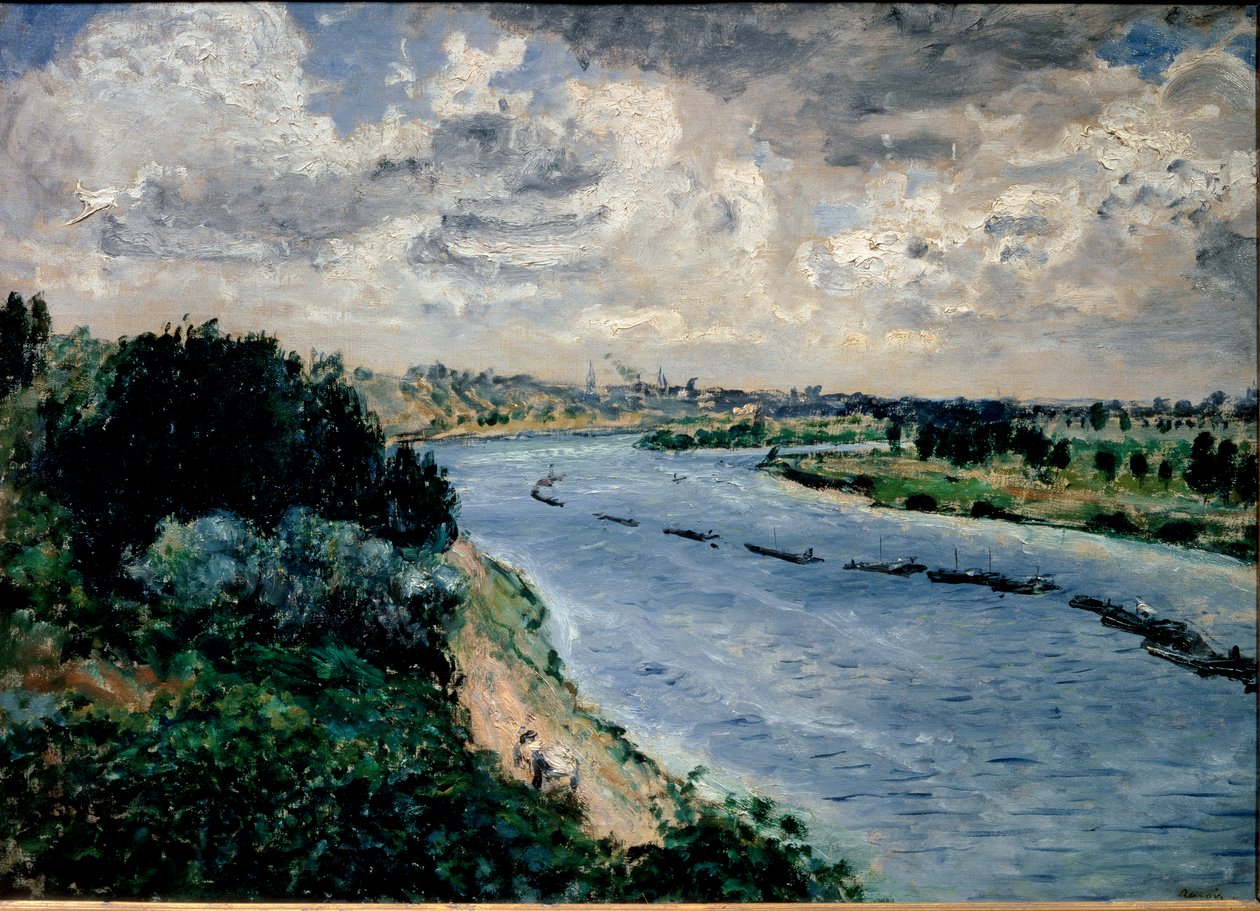Pråmar på Seine av Pierre Auguste Renoir