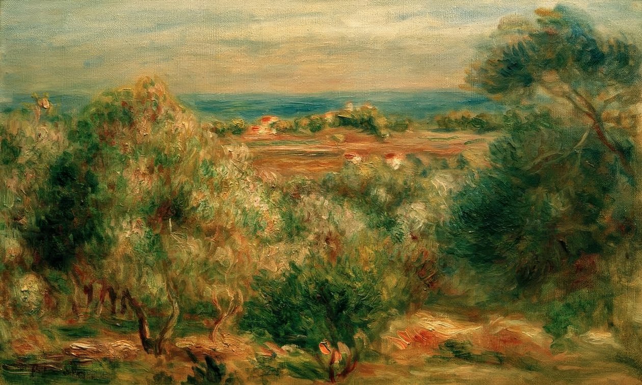 Utsikt från Haut-Cagnes till havet av Pierre Auguste Renoir