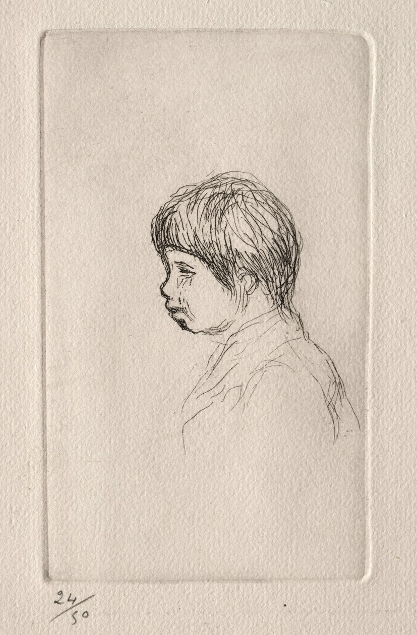 Claude Renoir, i profil. av Pierre Auguste Renoir