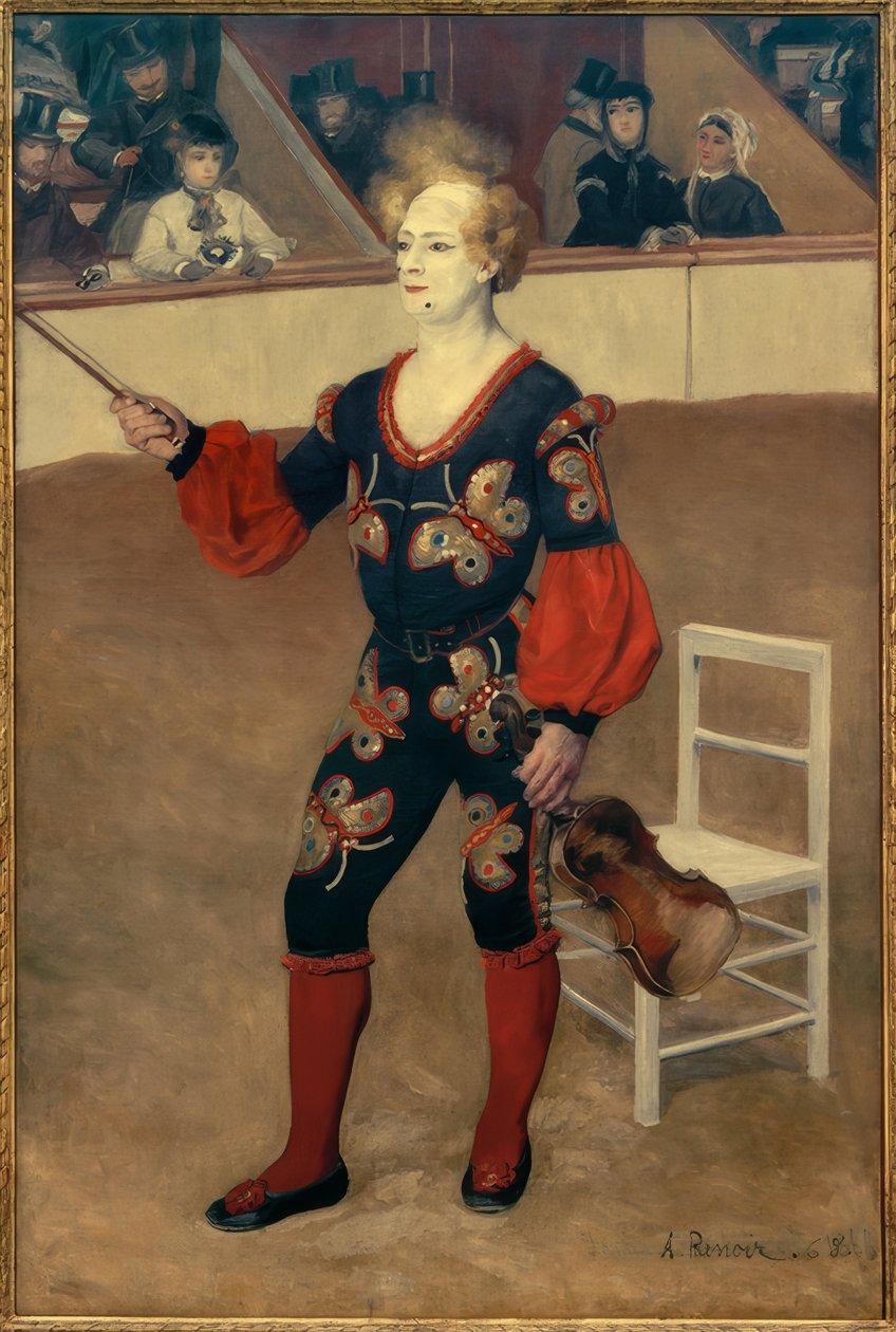 Clown på cirkus av Pierre Auguste Renoir