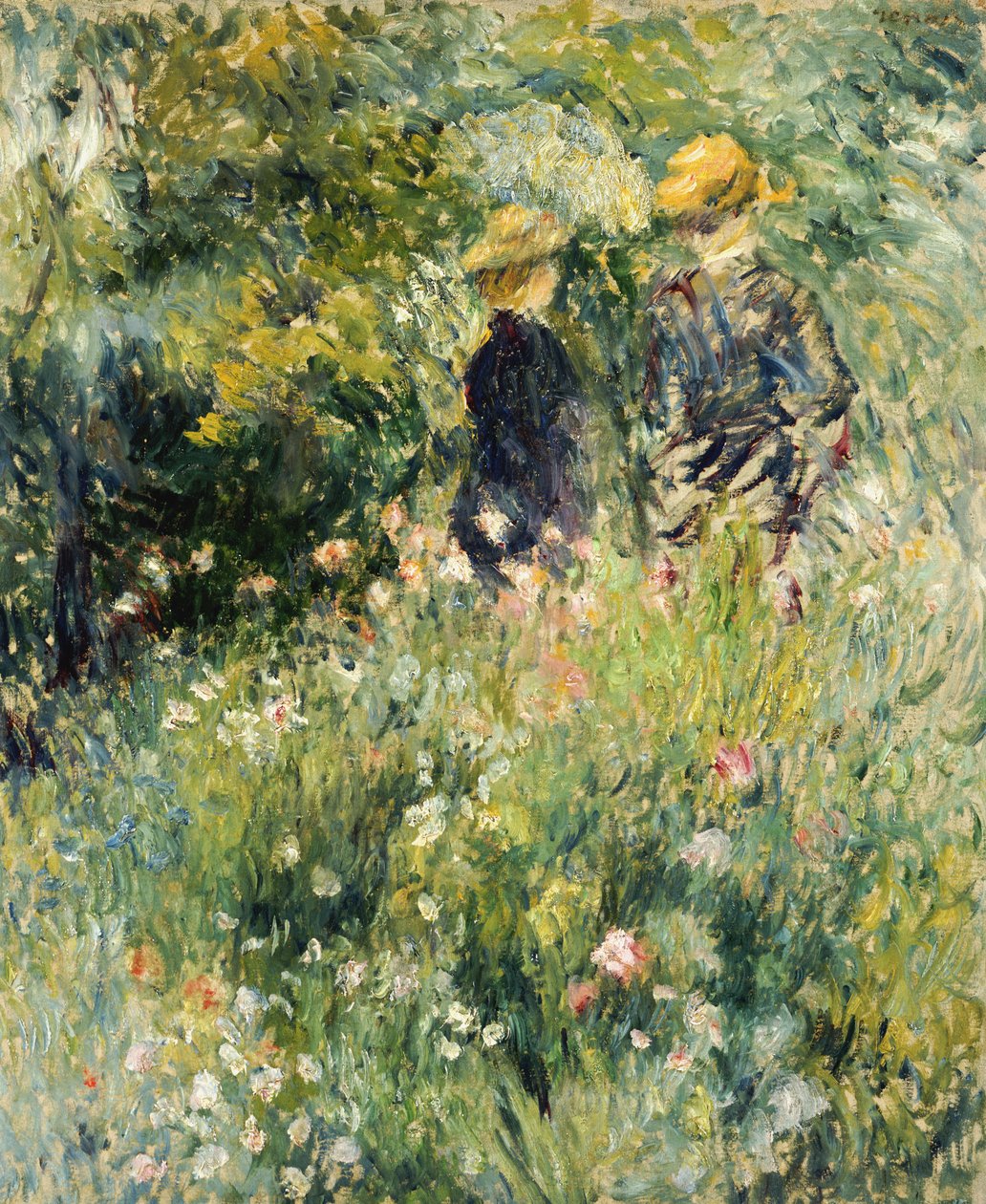 Samtal i en rosenträdgård, 1876 av Pierre Auguste Renoir