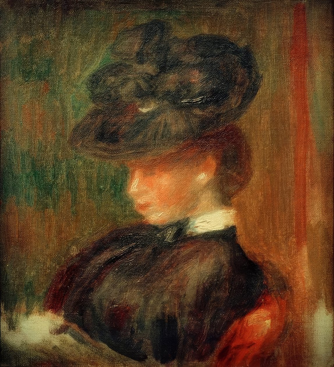 Dam med hatt av Pierre Auguste Renoir