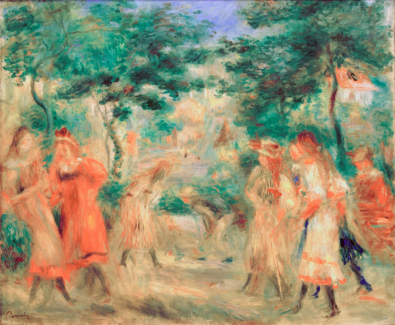 Barn i Montmartres trädgård av Pierre Auguste Renoir