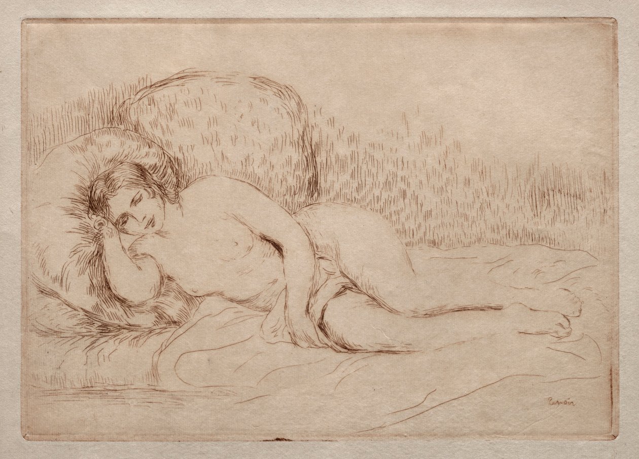 Liggande naken kvinna, 1906. av Pierre Auguste Renoir