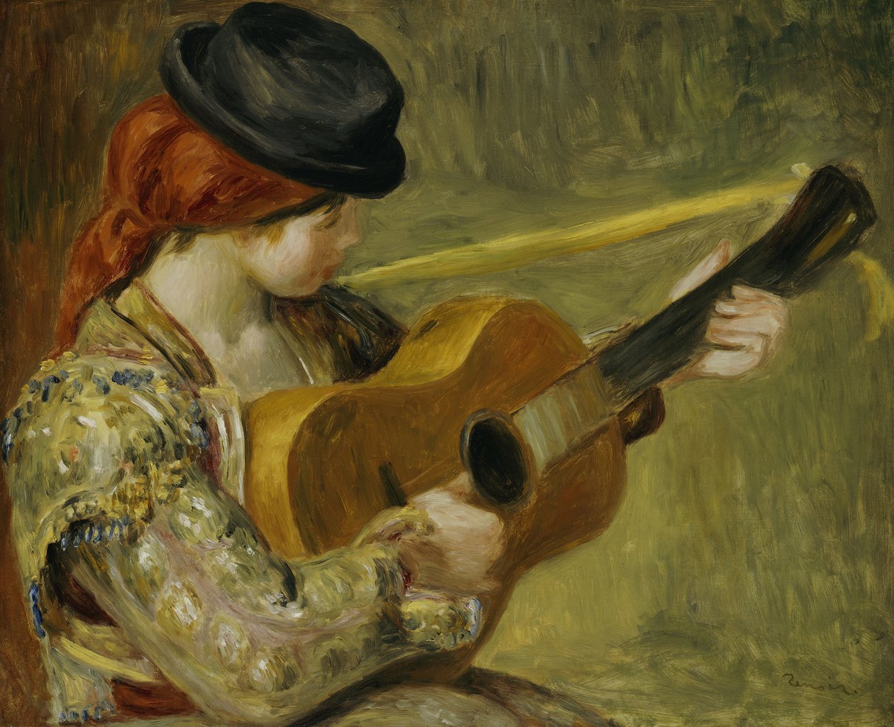 Flicka med en gitarr, 1897 av Pierre Auguste Renoir