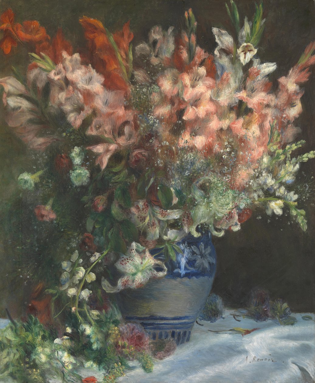 Gladioler i en vas, ca. 1875 av Pierre Auguste Renoir