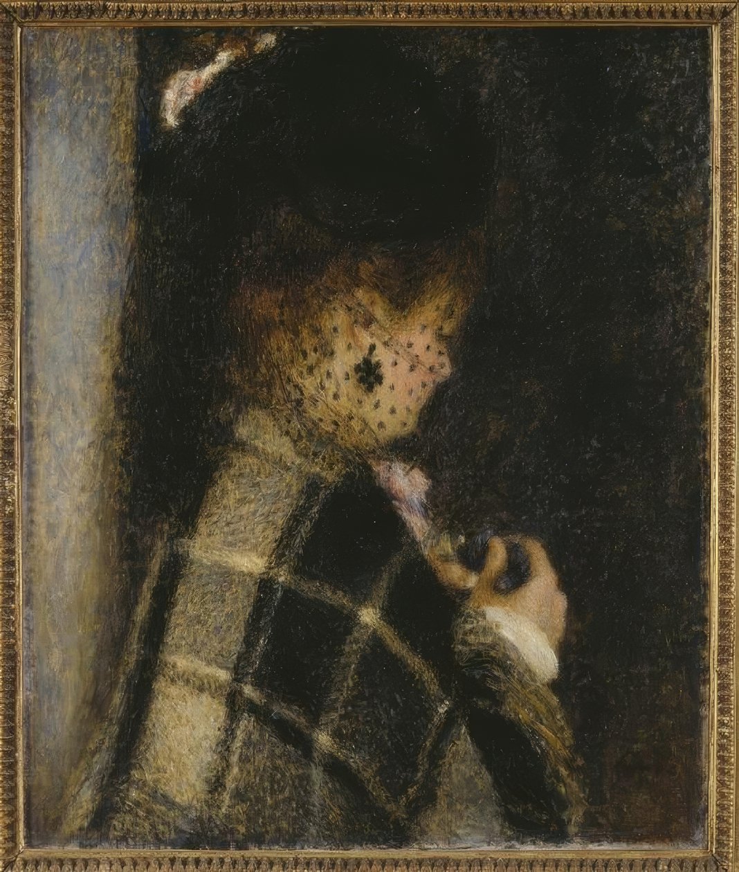 Ung kvinna med slöja av Pierre Auguste Renoir