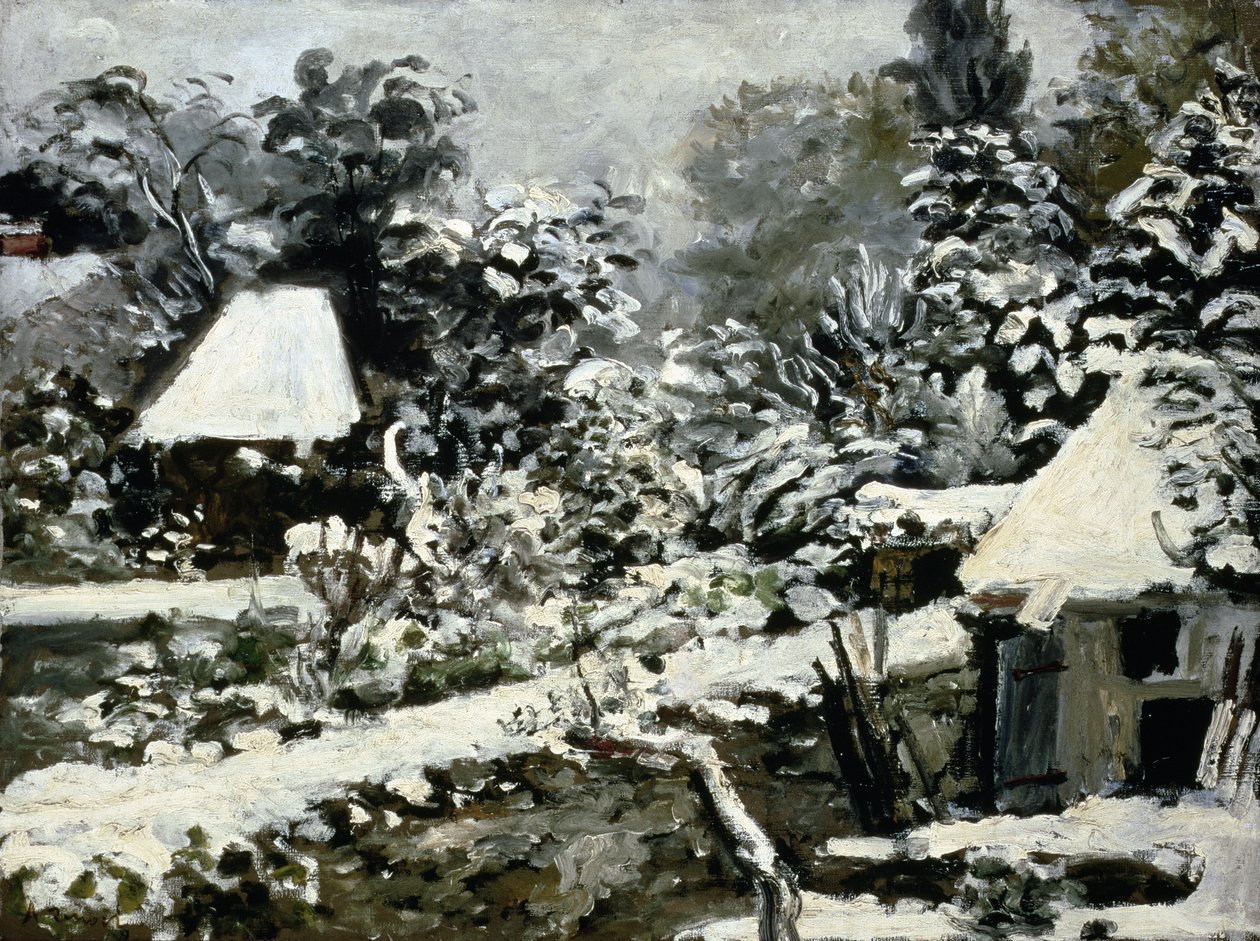 Landskap, snöeffekt, c.1868 av Pierre Auguste Renoir