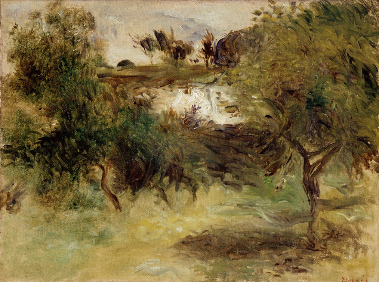 Landskap med träd, sent 1800-tal av Pierre Auguste Renoir