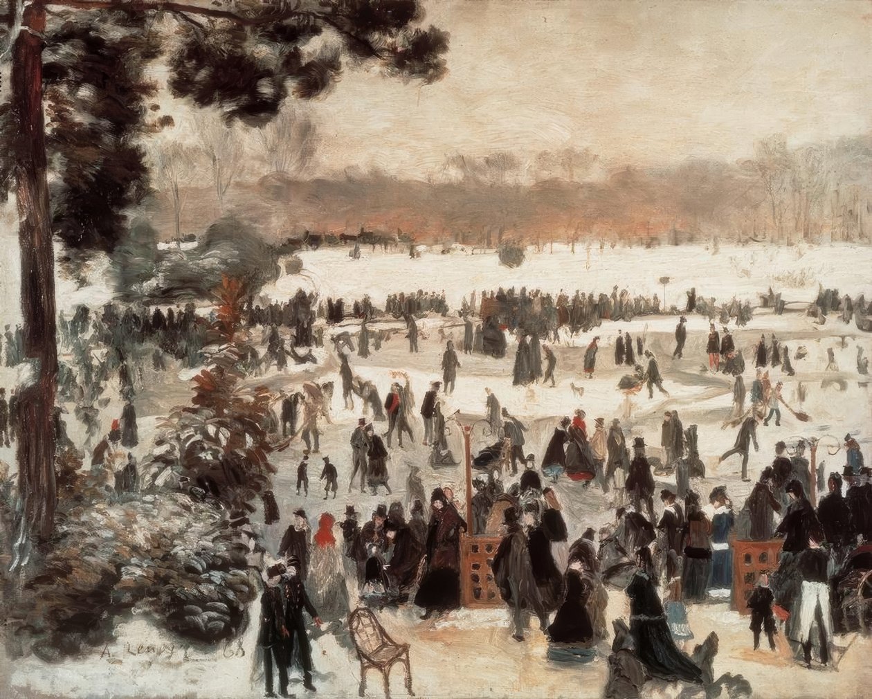 Skridskoåkning i Longchamps av Pierre Auguste Renoir