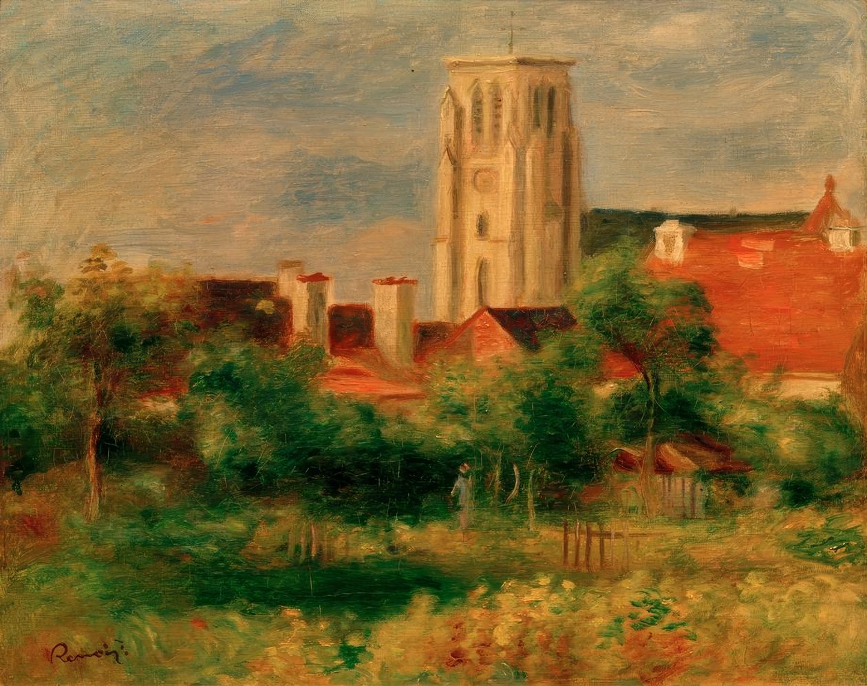 Essoyes kyrka av Pierre Auguste Renoir