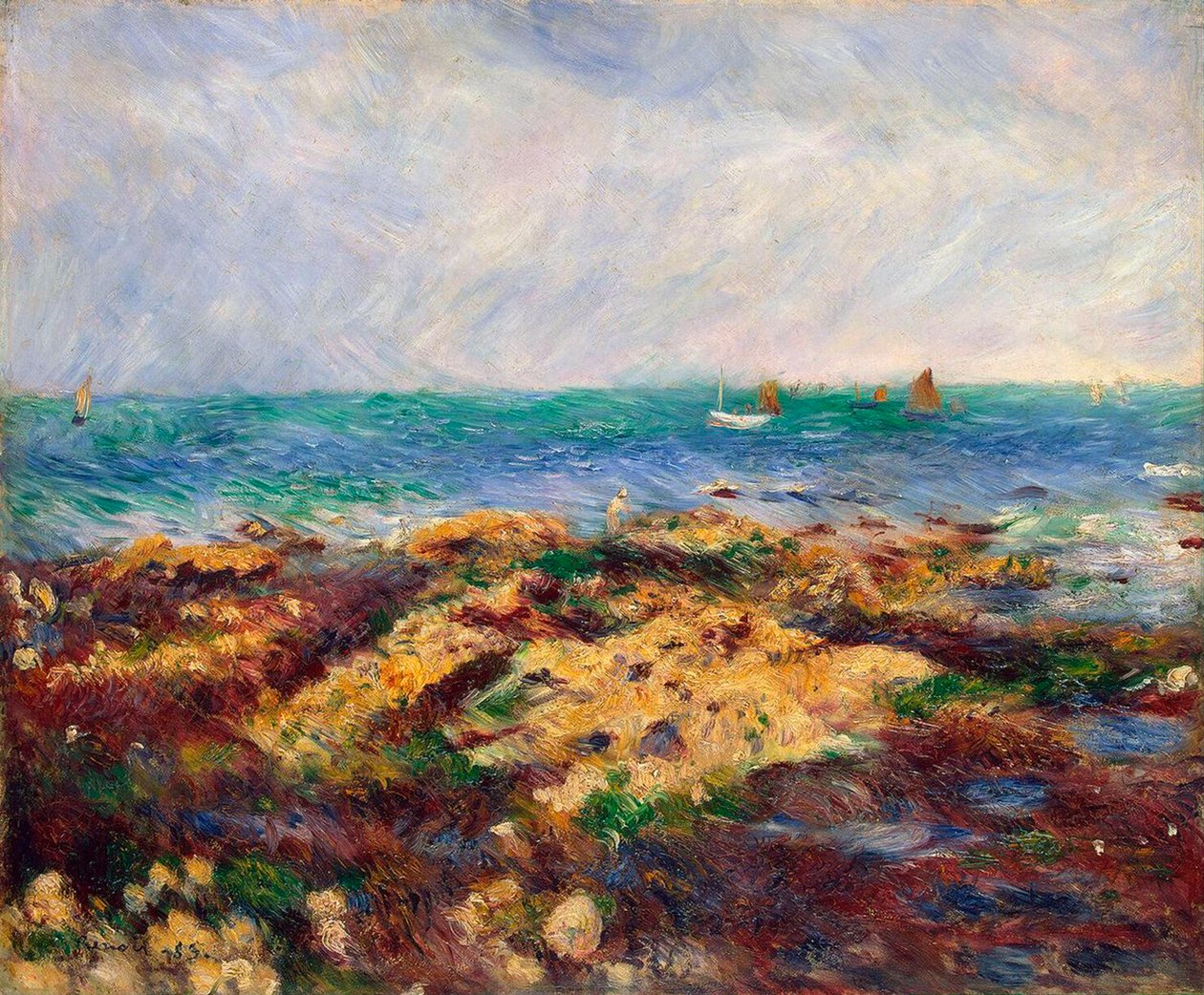 Lågvatten vid Yport, 1883. av Pierre Auguste Renoir