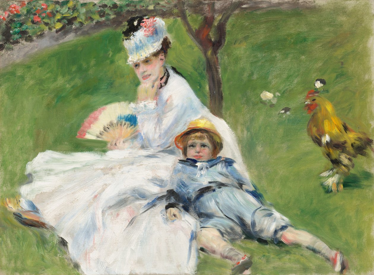 Madame Monet och hennes son, 1874. av Pierre Auguste Renoir