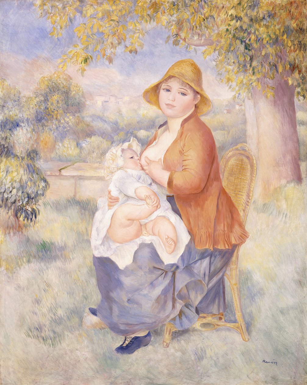 Mor och barn, moderskap, 1886 av Pierre Auguste Renoir