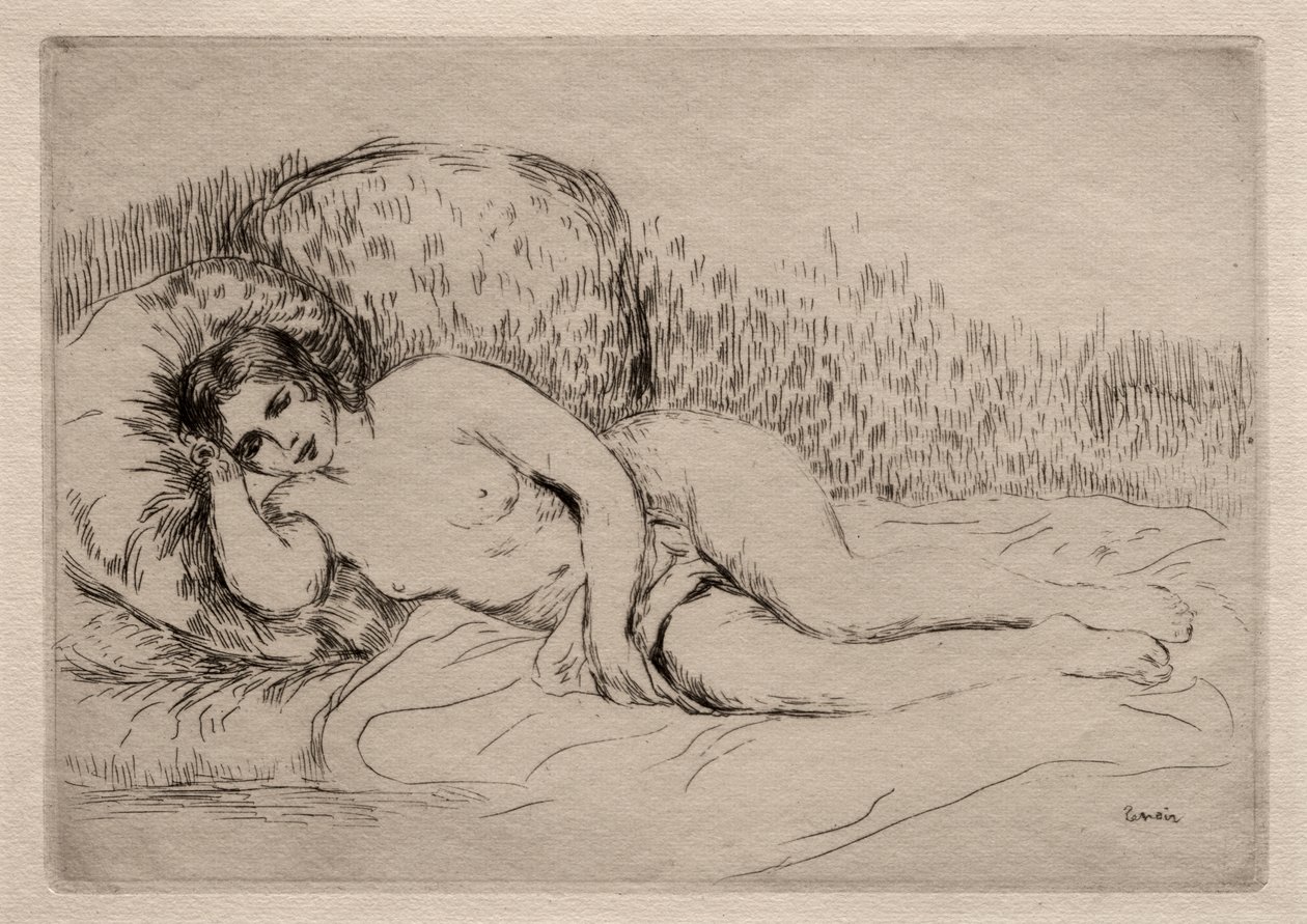 Naken kvinna liggande av Pierre Auguste Renoir