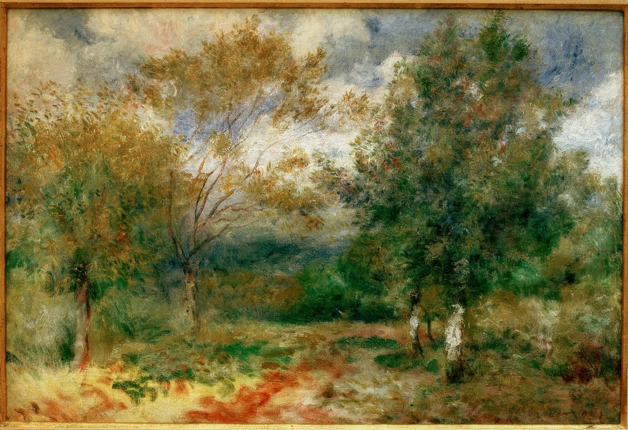 Soligt landskap av Pierre Auguste Renoir