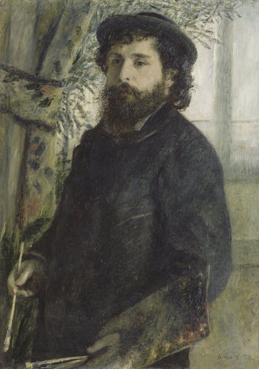 Porträtt av Claude Monet, 1875 av Pierre Auguste Renoir