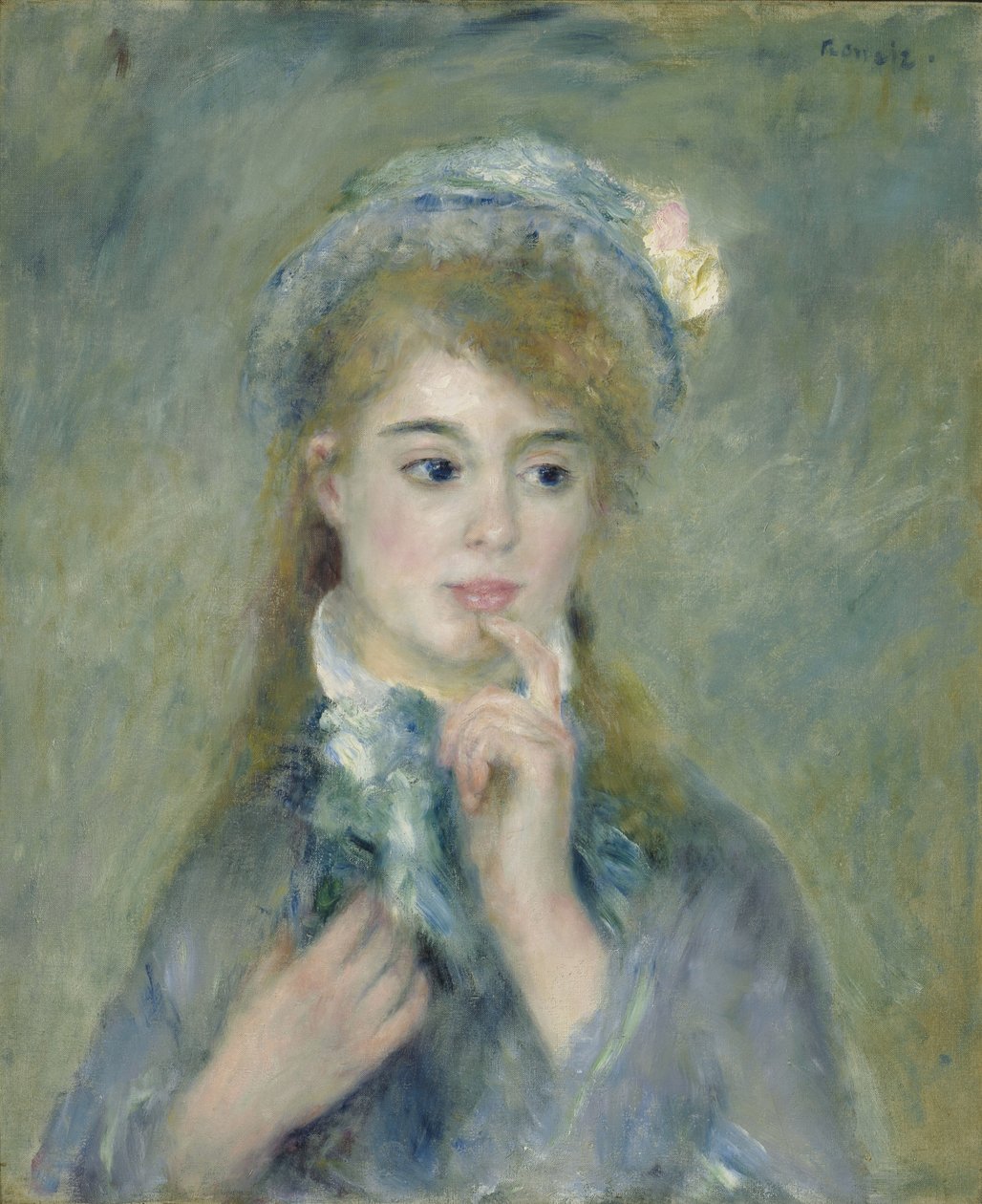 Porträtt av en ung kvinna av Pierre Auguste Renoir