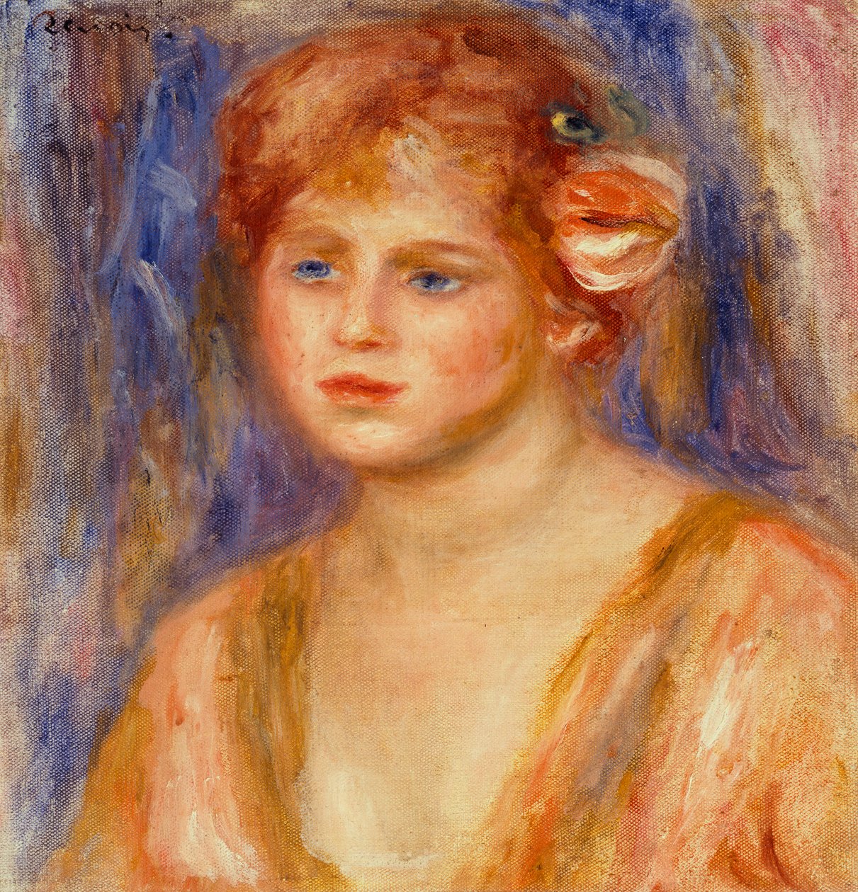 Porträtt av en ung flicka av Pierre Auguste Renoir