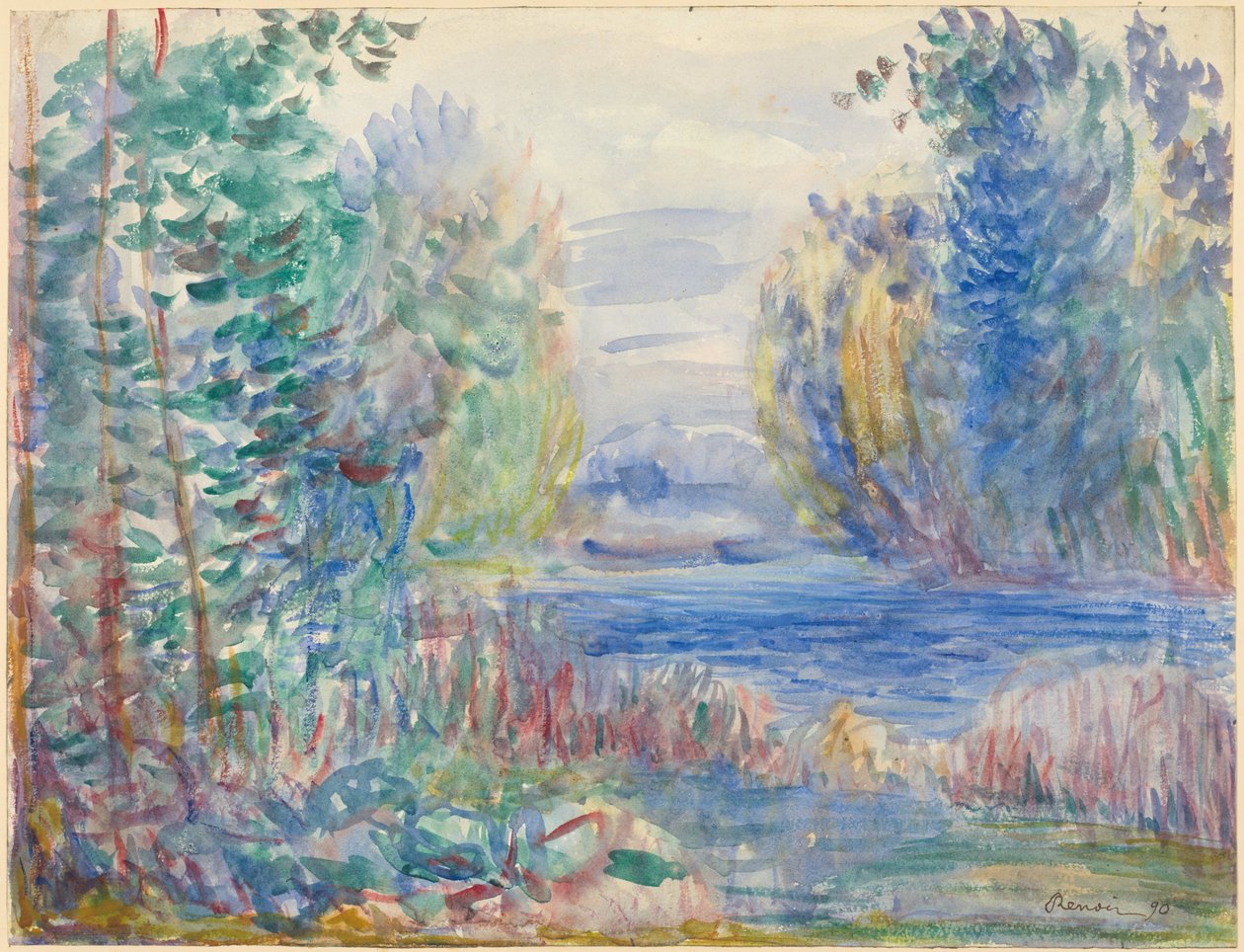 Flodlandskap, 1890 av Pierre Auguste Renoir