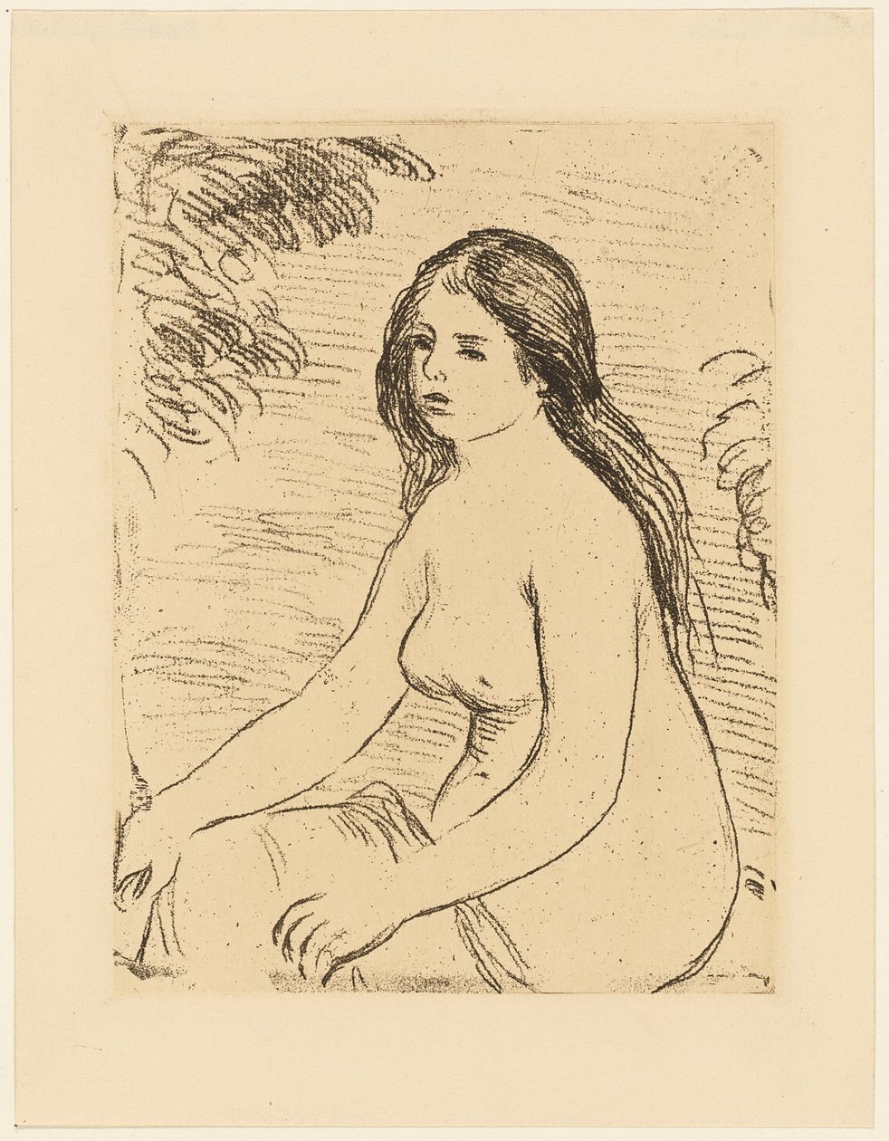 着席ヌード女性スウェーデン語 av Pierre Auguste Renoir