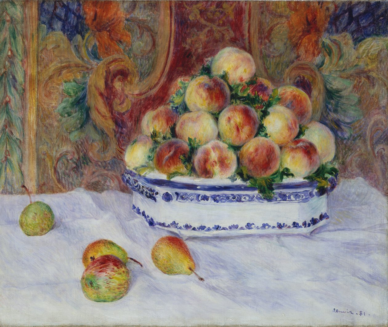 Stilleben med persikor, 1881 av Pierre Auguste Renoir