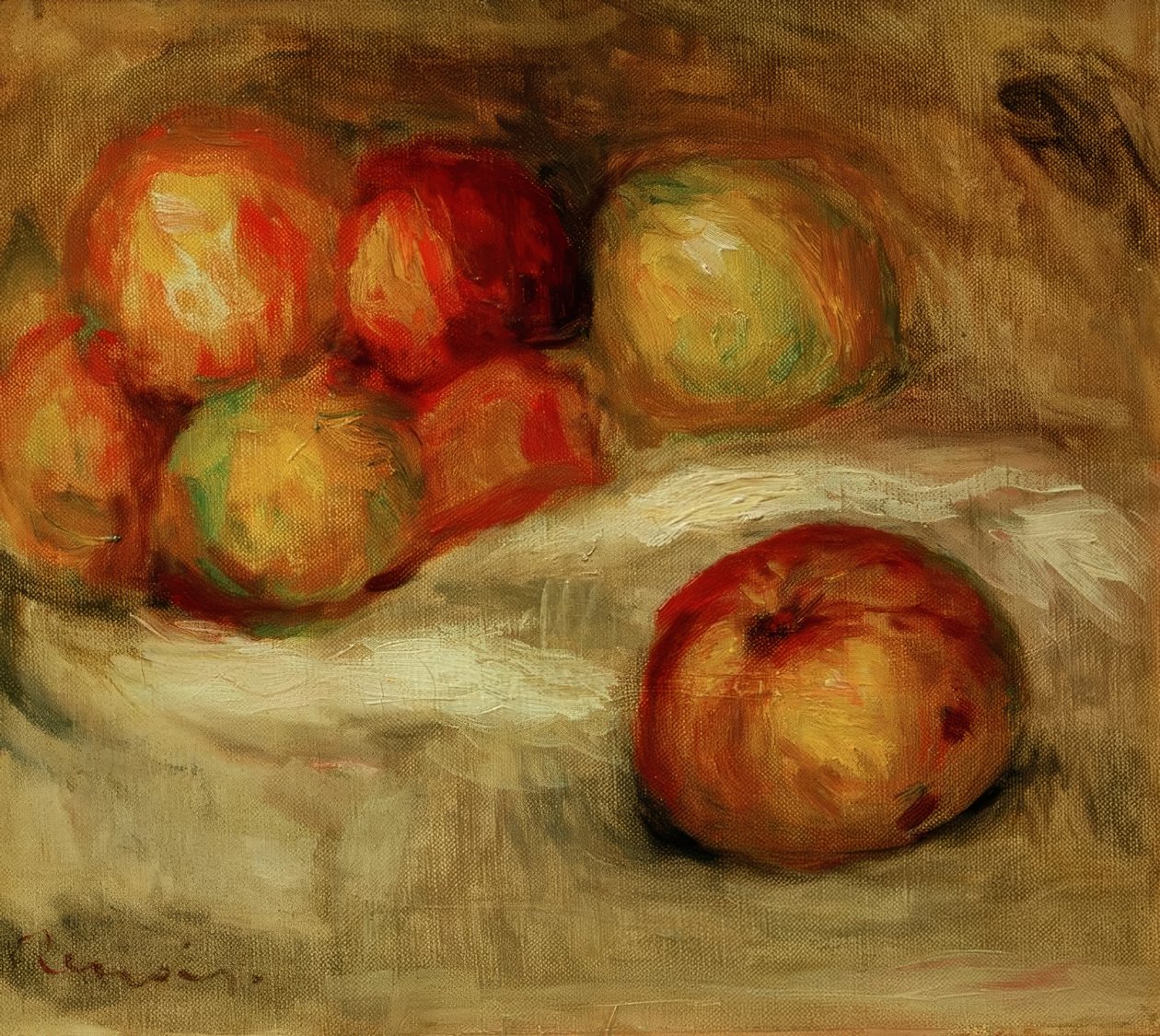 Stilleben med äpplen av Pierre Auguste Renoir