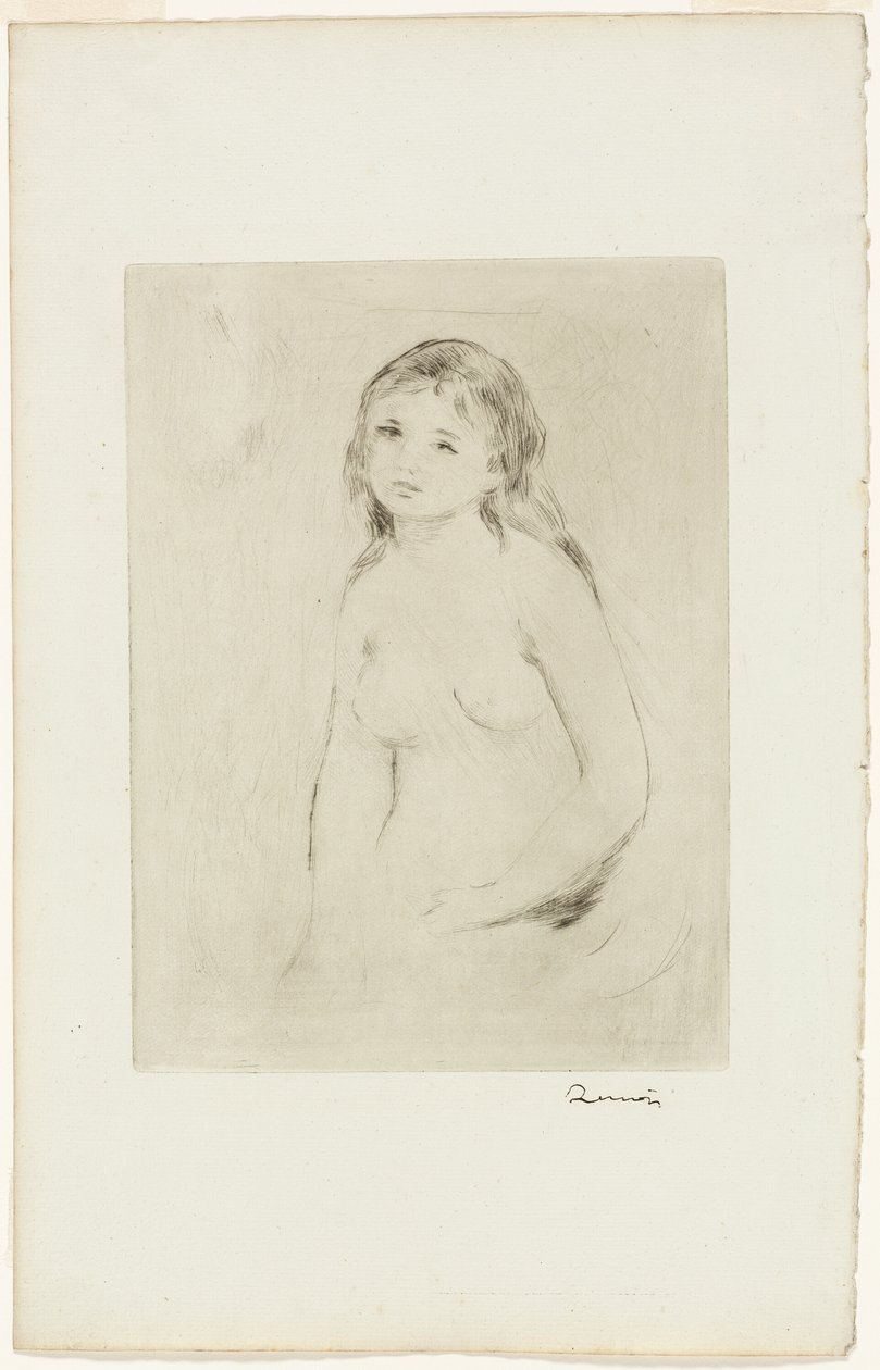 Studie för en kvinnlig badare av Pierre Auguste Renoir