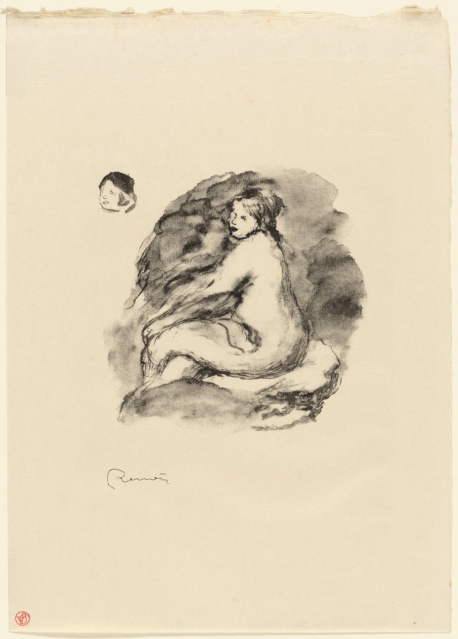 Studie av sittande kvinnlig naken, variant av Pierre Auguste Renoir