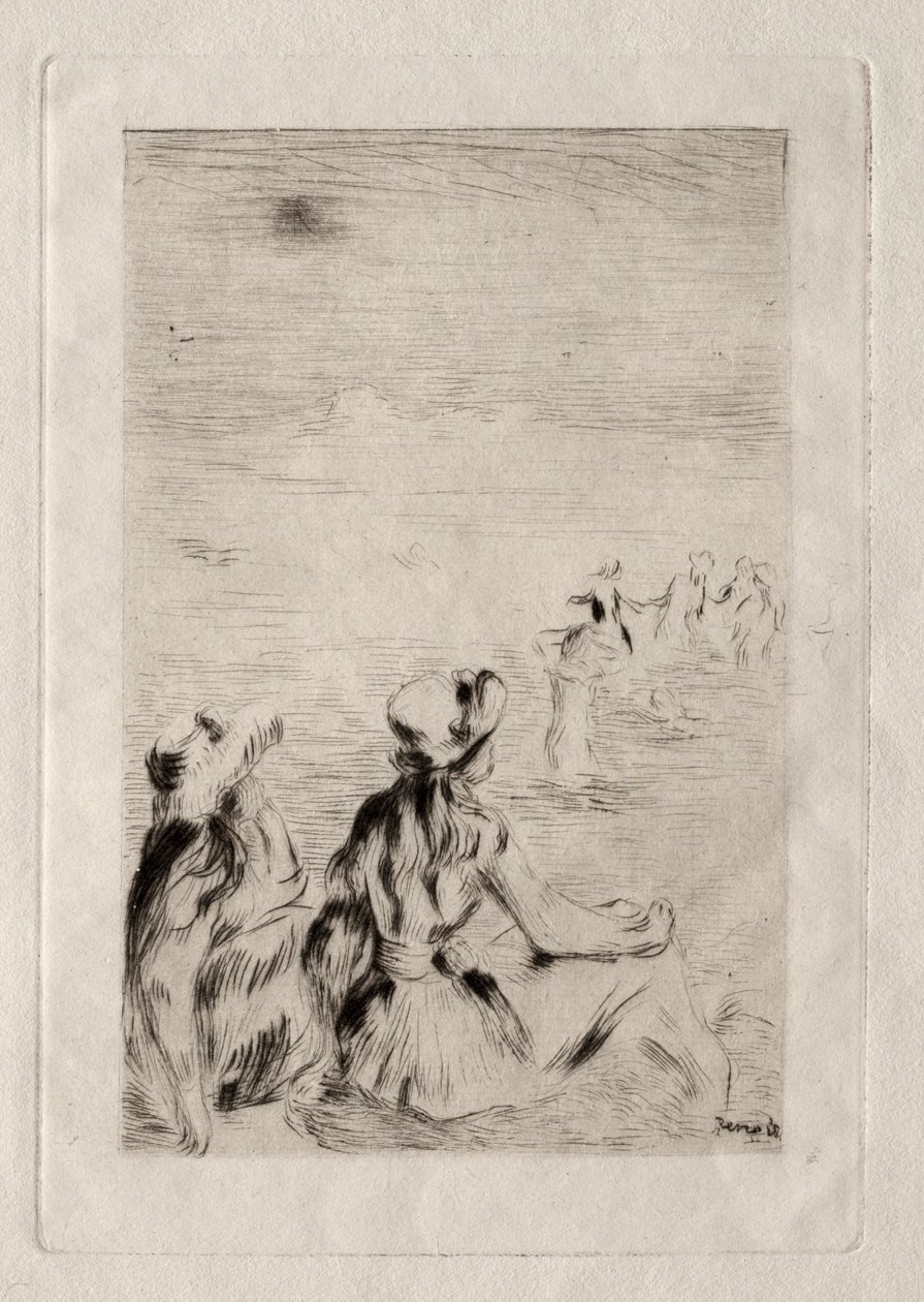 På stranden, i Berneval. av Pierre Auguste Renoir