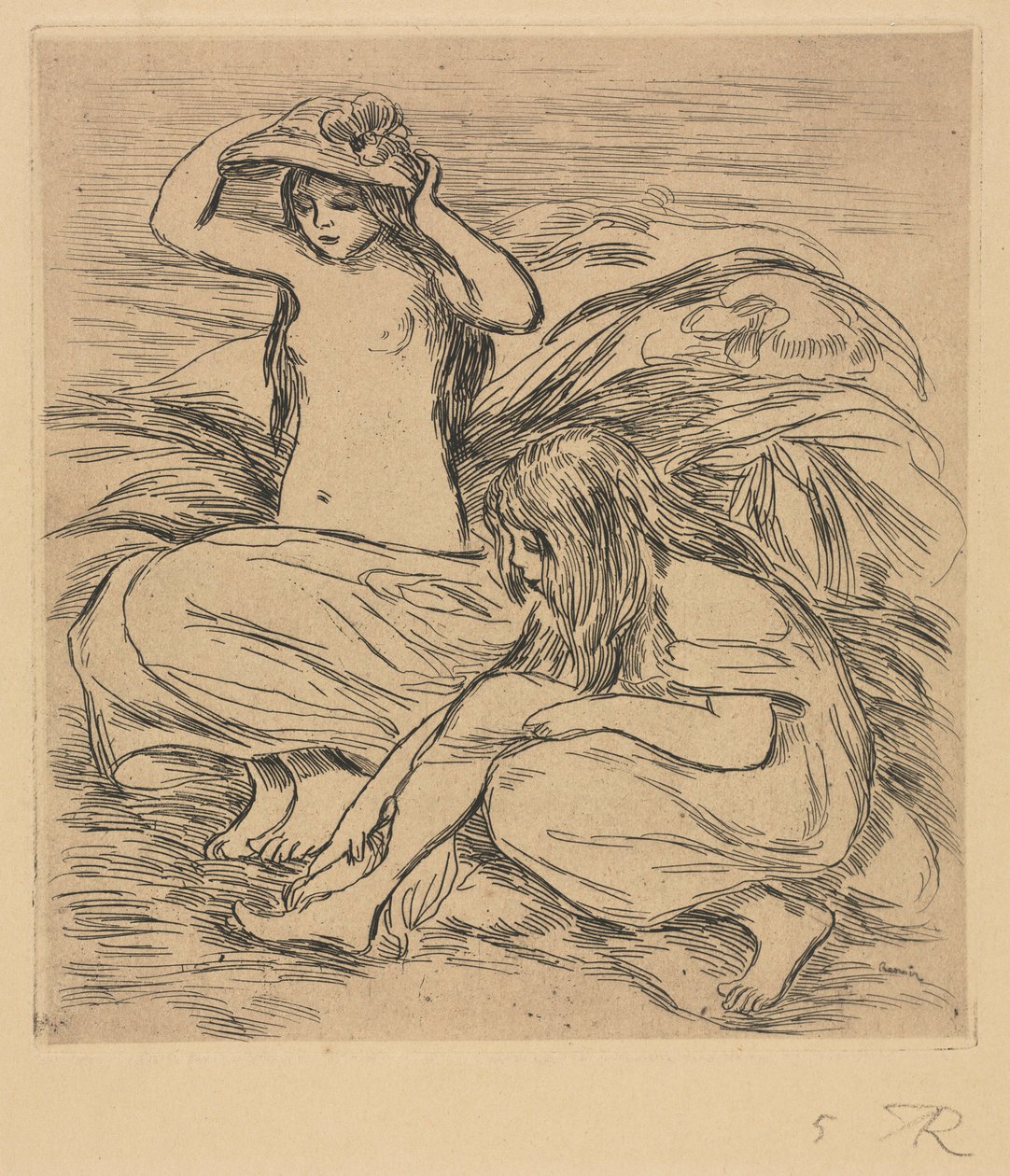 De två badarna, 1895. av Pierre Auguste Renoir
