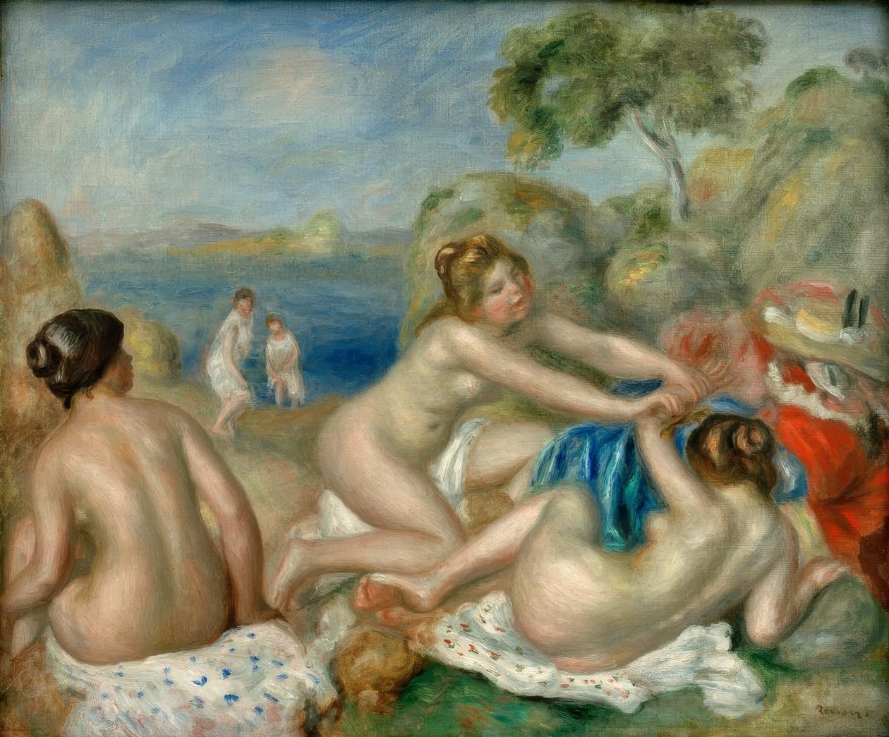 Tre krabbbadare av Pierre Auguste Renoir