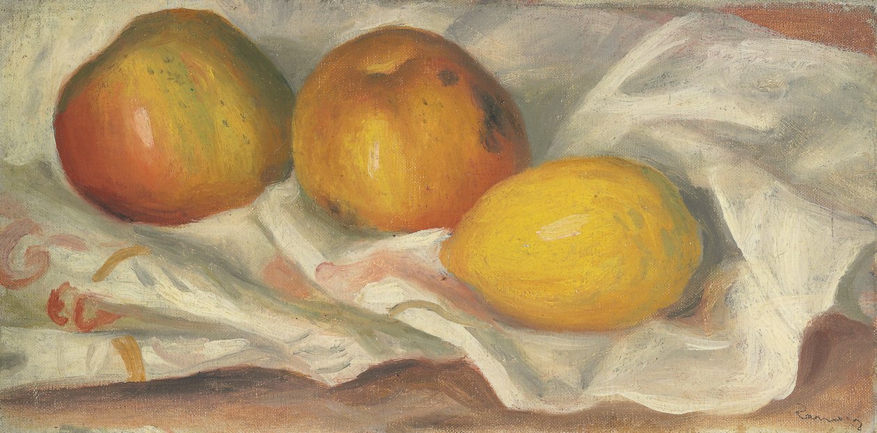 Två äpplen och en citron av Pierre Auguste Renoir