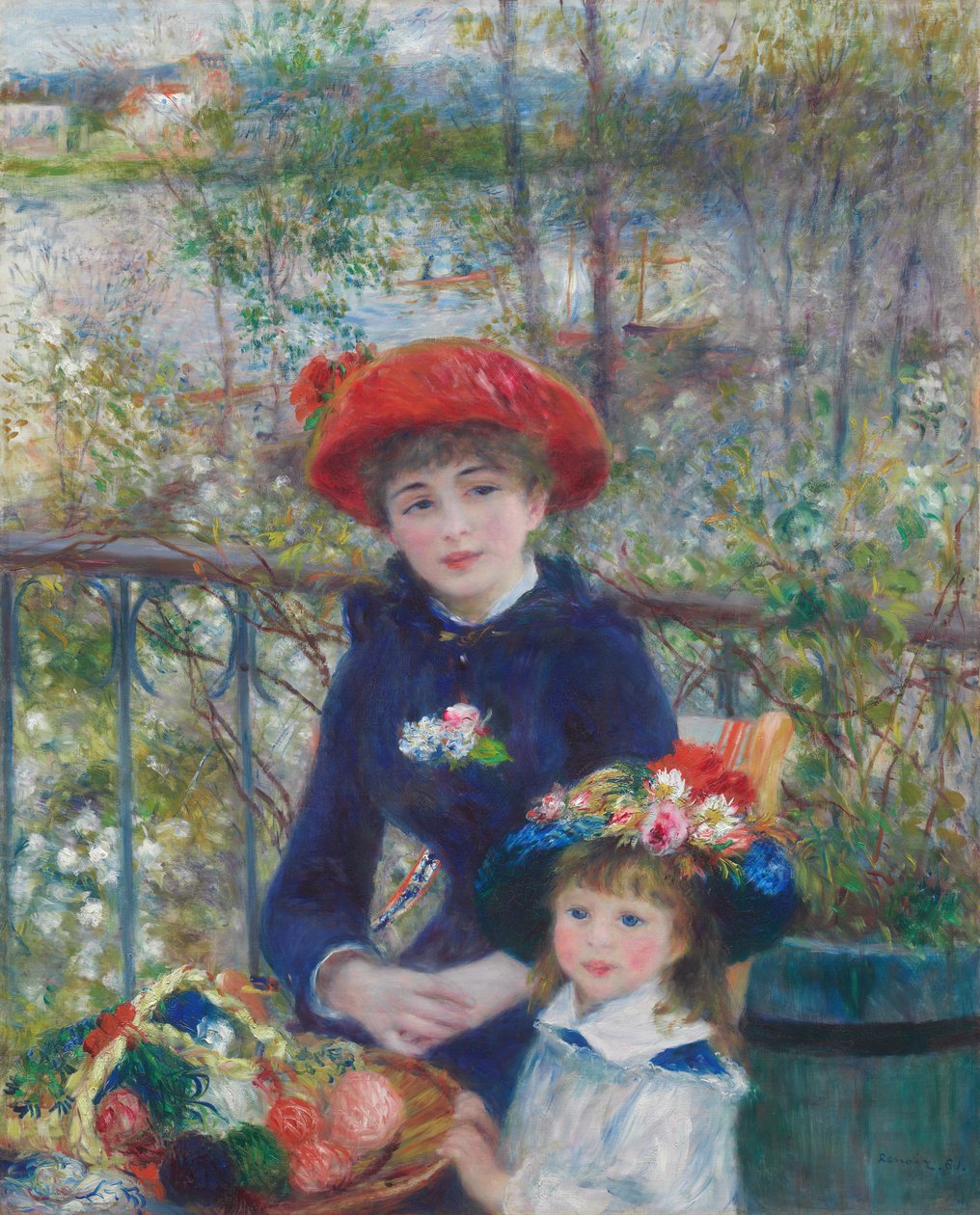Två systrar på terrassen, 1881. av Pierre Auguste Renoir