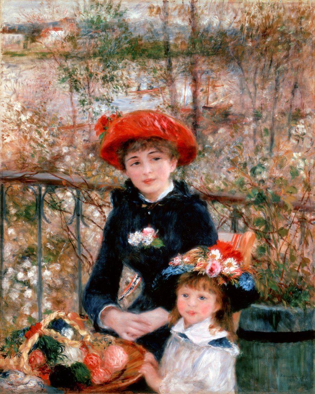 Två systrar på terrassen, 1881. av Pierre Auguste Renoir