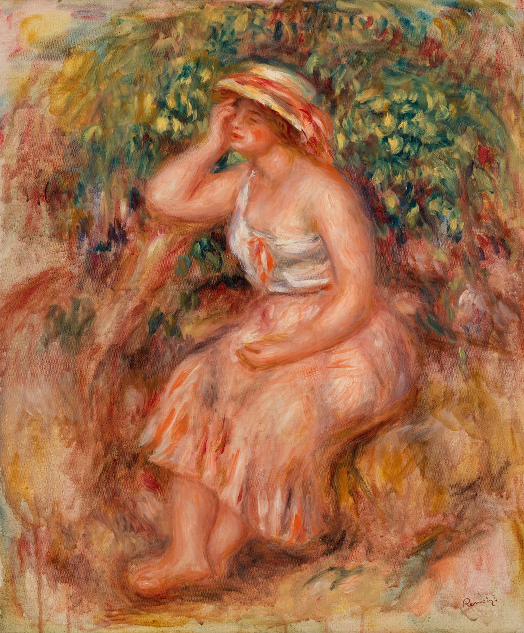 Kvinna dagdrömmer av Pierre Auguste Renoir