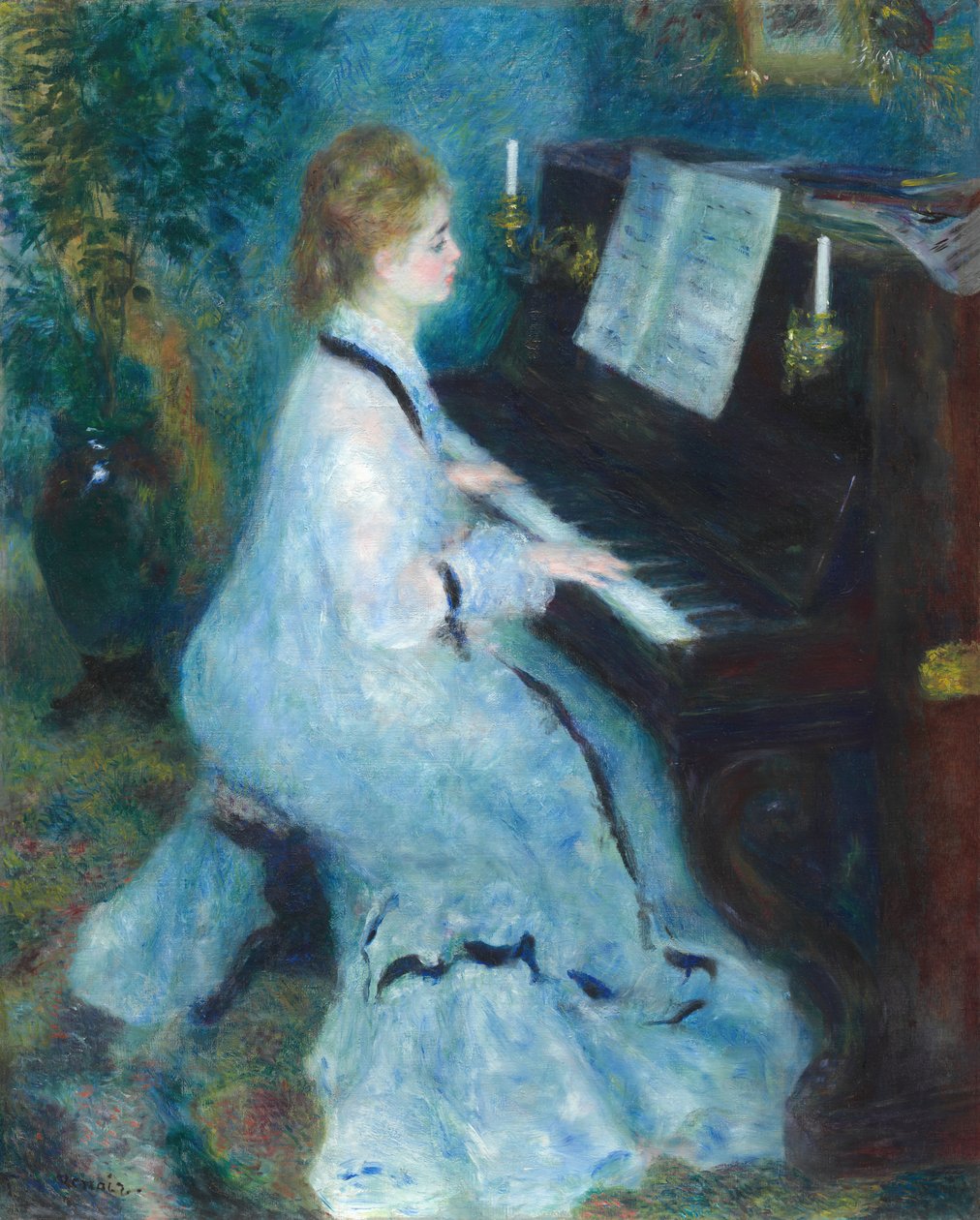 Kvinna vid pianot, 187576. av Pierre Auguste Renoir