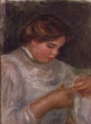 Kvinna med sax av Pierre Auguste Renoir