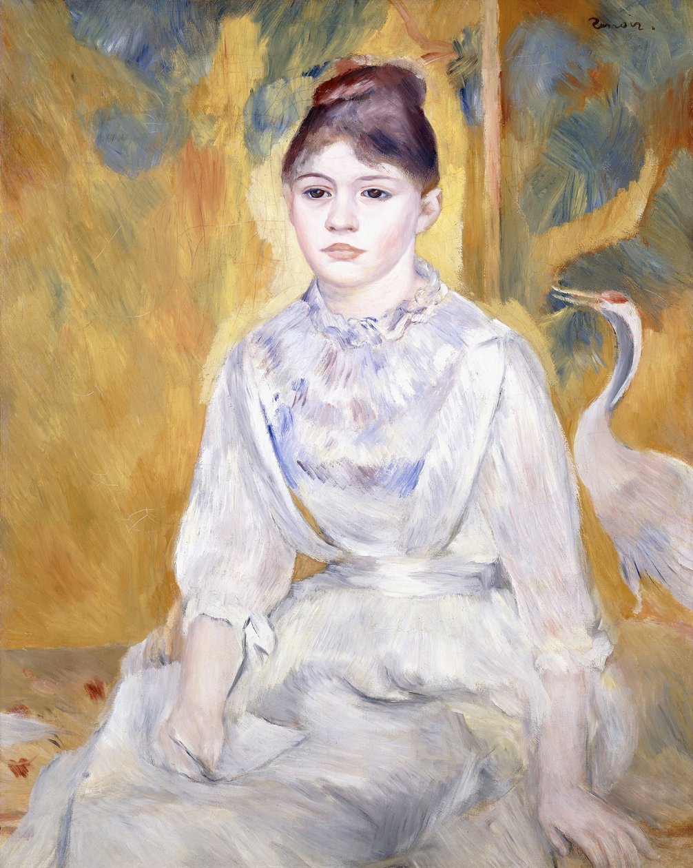 Ung flicka med en svan, 1886 av Pierre Auguste Renoir