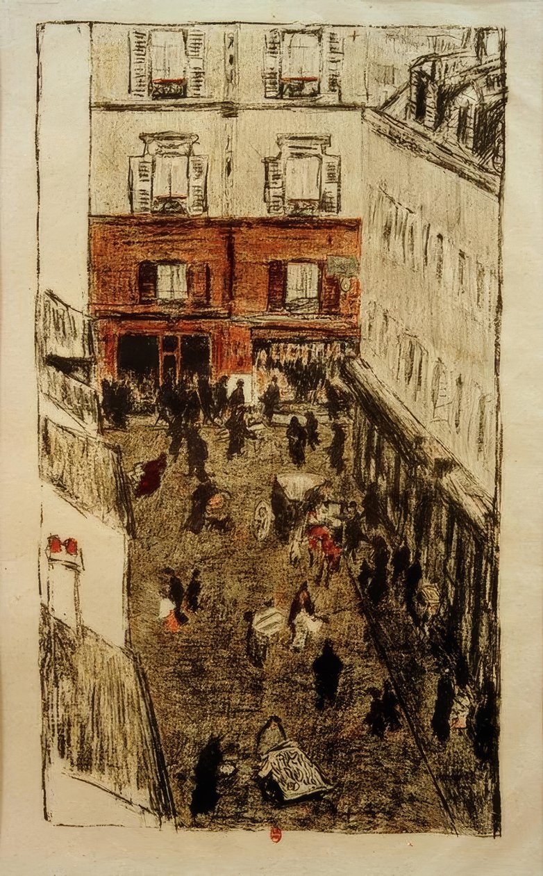 Gatuhörn, vy från ovan av Pierre Bonnard