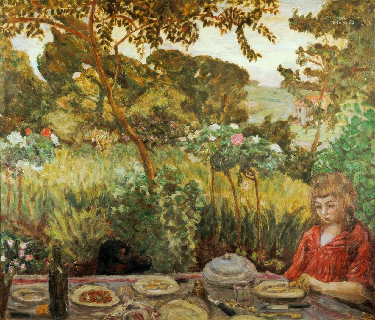 Slut på måltid i trädgården av Pierre Bonnard