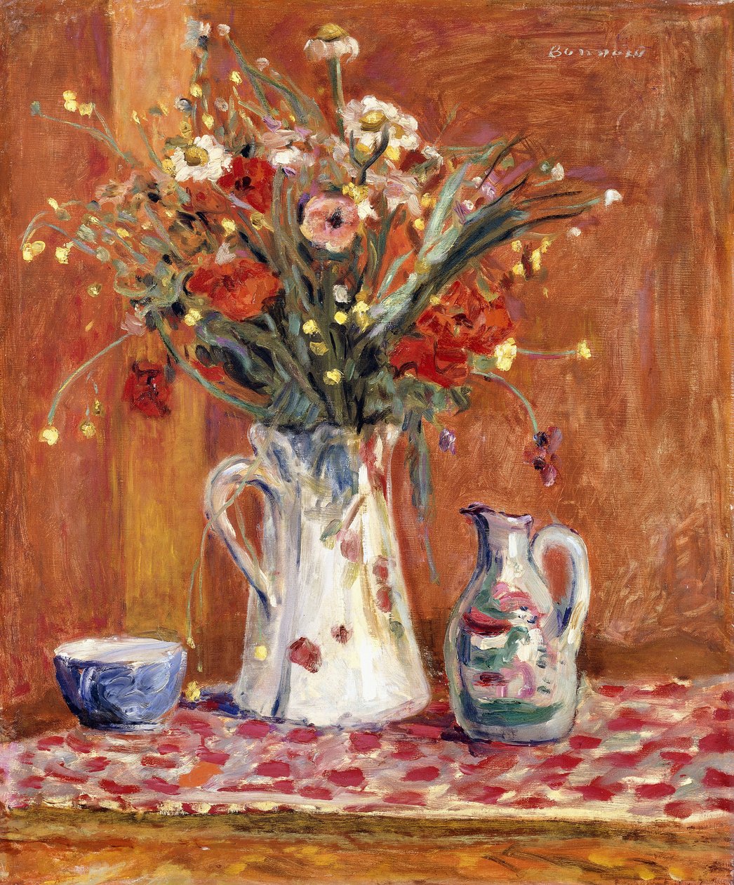 Blommor med keramik av Pierre Bonnard