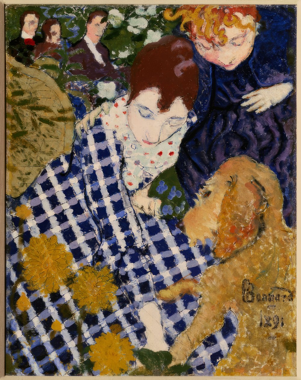 Kvinna med hund av Pierre Bonnard