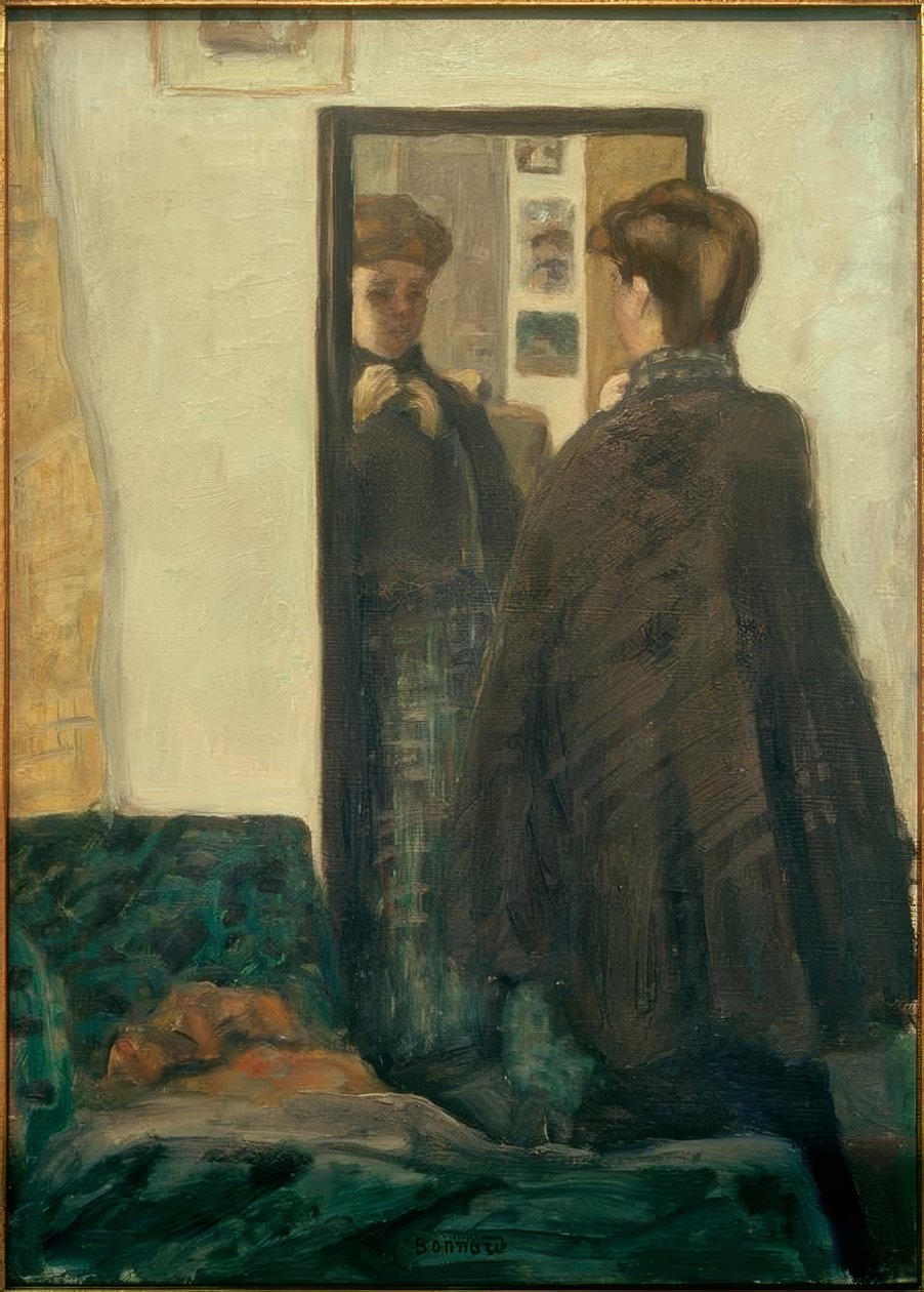 Kvinna framför spegeln av Pierre Bonnard