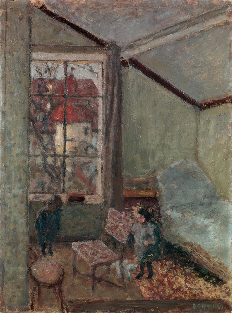 Verkstadsinredning med två barn av Pierre Bonnard