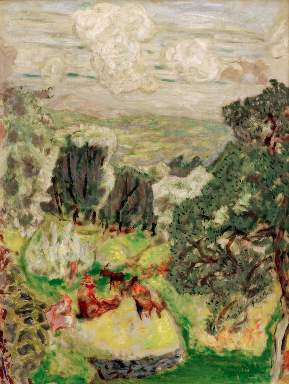 Olivlunden; Landskap med getter av Pierre Bonnard