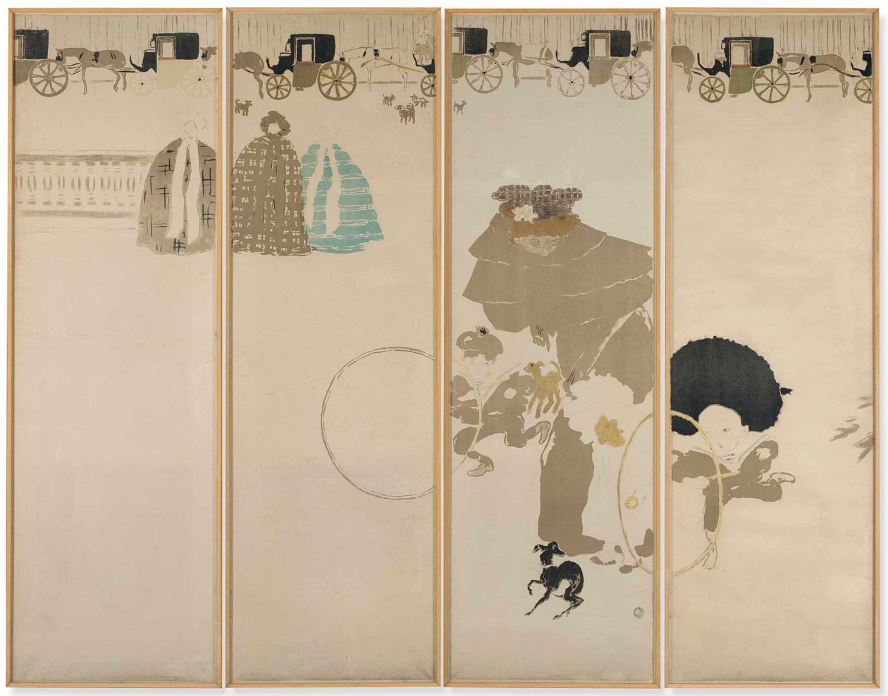 Sjuksköterskornas promenad, vagnsfris av Pierre Bonnard