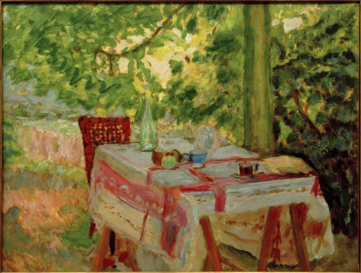 Bordet serveras under linden av Pierre Bonnard